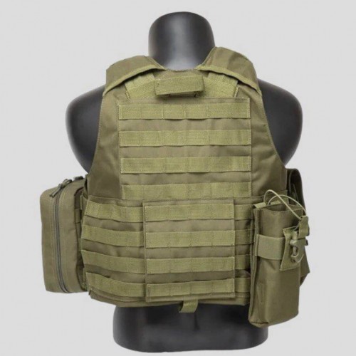 Тактический разгрузочный жилет «5 / пять карманов» с подсумками Tactical Molle Plate Carrier для съемных бронепластин в Москве